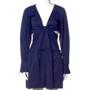 BNWT JASON WU NAVY BLUE LONG SLEEVE CUTOUT FIT & FLARE DRESS SIZE XS